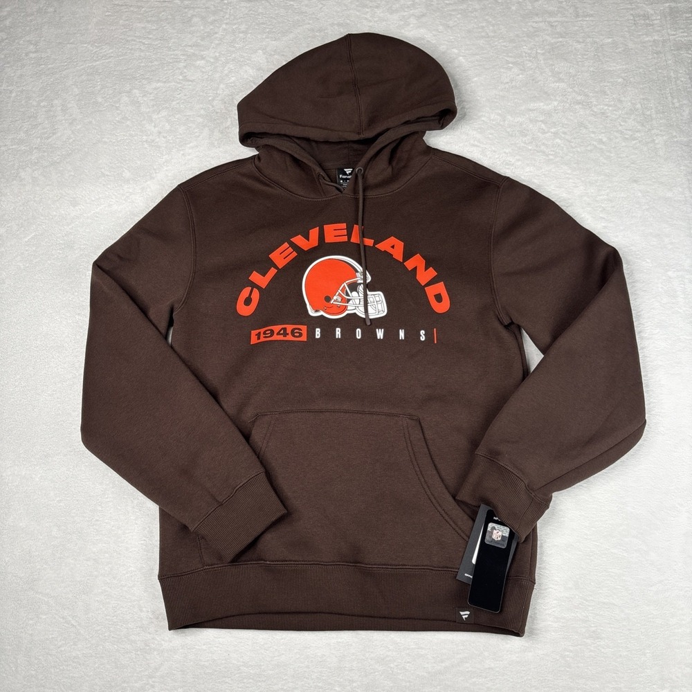 Fanatics Cleveland Browns Football Hoodie Mens Small Brown Orange